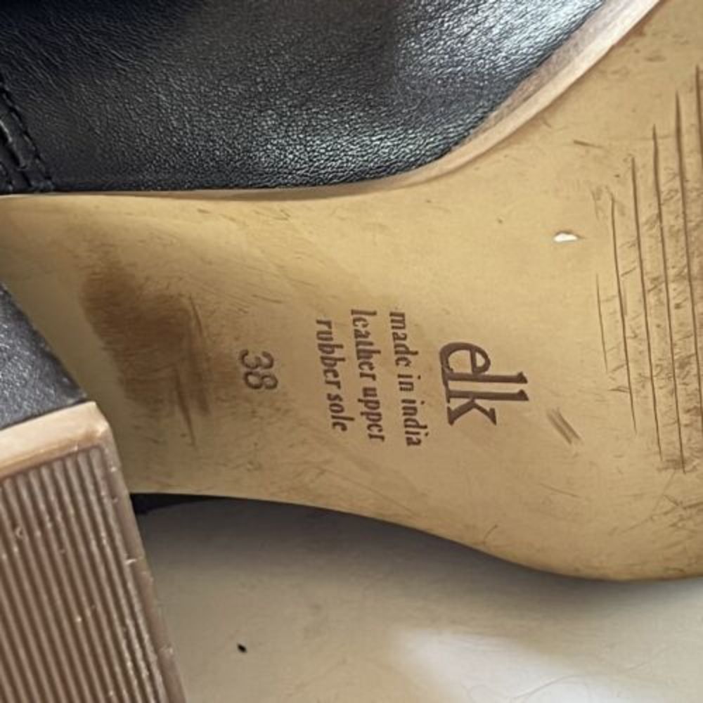 Elk Black/ Orange Block Heel Boots EU38/US8 ($369) - Picture 7 of 7